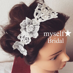 Bridal アンティークレースのヘッドドレス 4枚目の画像