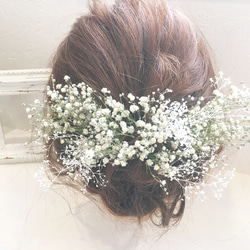 かすみ草のプリザーブドフラワーの花かざり♡ 2枚目の画像