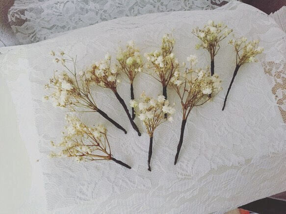 かすみ草のプリザーブドフラワーの花かざり♡ 4枚目の画像