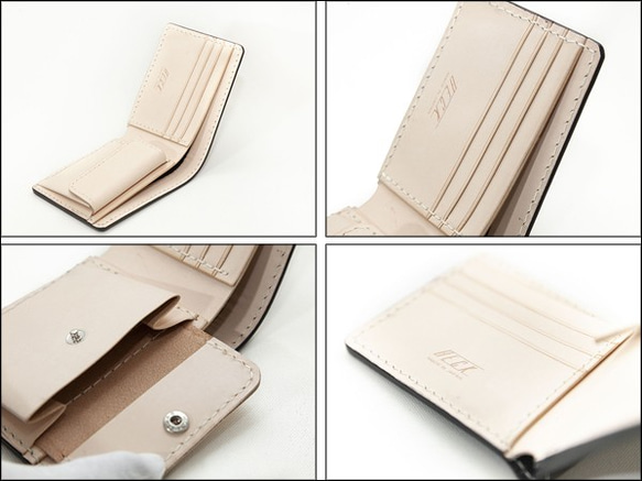 栃木レザー手染めのトラディショナルな厚革折財布　BKS001-BK 5枚目の画像