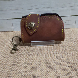 革仕様手縫いキーケース 3枚目の画像