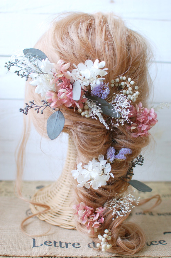 ♥プリザ＆ドライフラワーのヘッドドレス♥ hd-27 ヘッドドレス