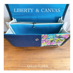 數量有限 Liberty 花卉圖案和帆布母子筆記本盒海軍藍 1-2 人 第3張的照片