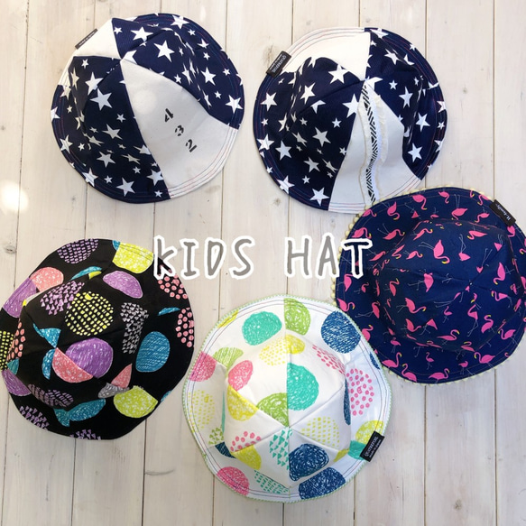 2wayチロリアン47〜52cm STARキッズ帽子2wayリバージブルハットKIDS HAT 3枚目の画像