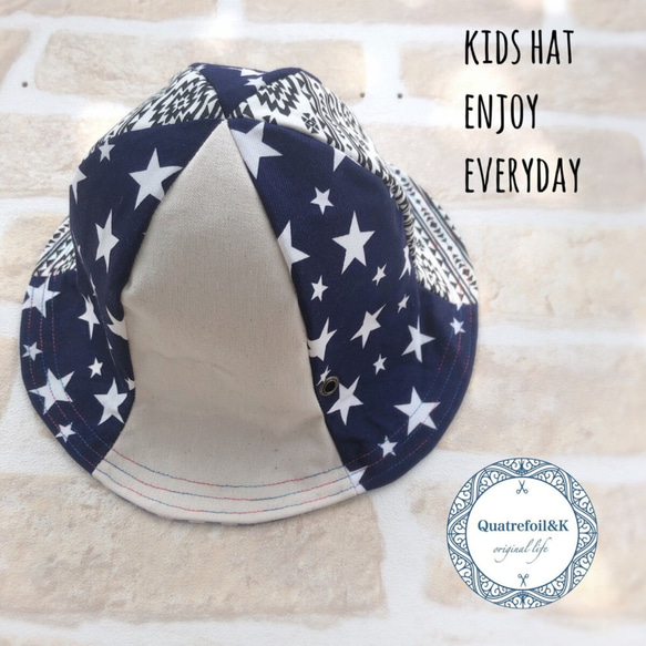 47-52cm Ortega x Star KIDS 帽子 2way Reversible American POP 第5張的照片