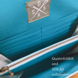 ふんわりフェザーと帆布の母子手帳ケース1〜2人用 SISLA5コラボ blue 3枚目の画像