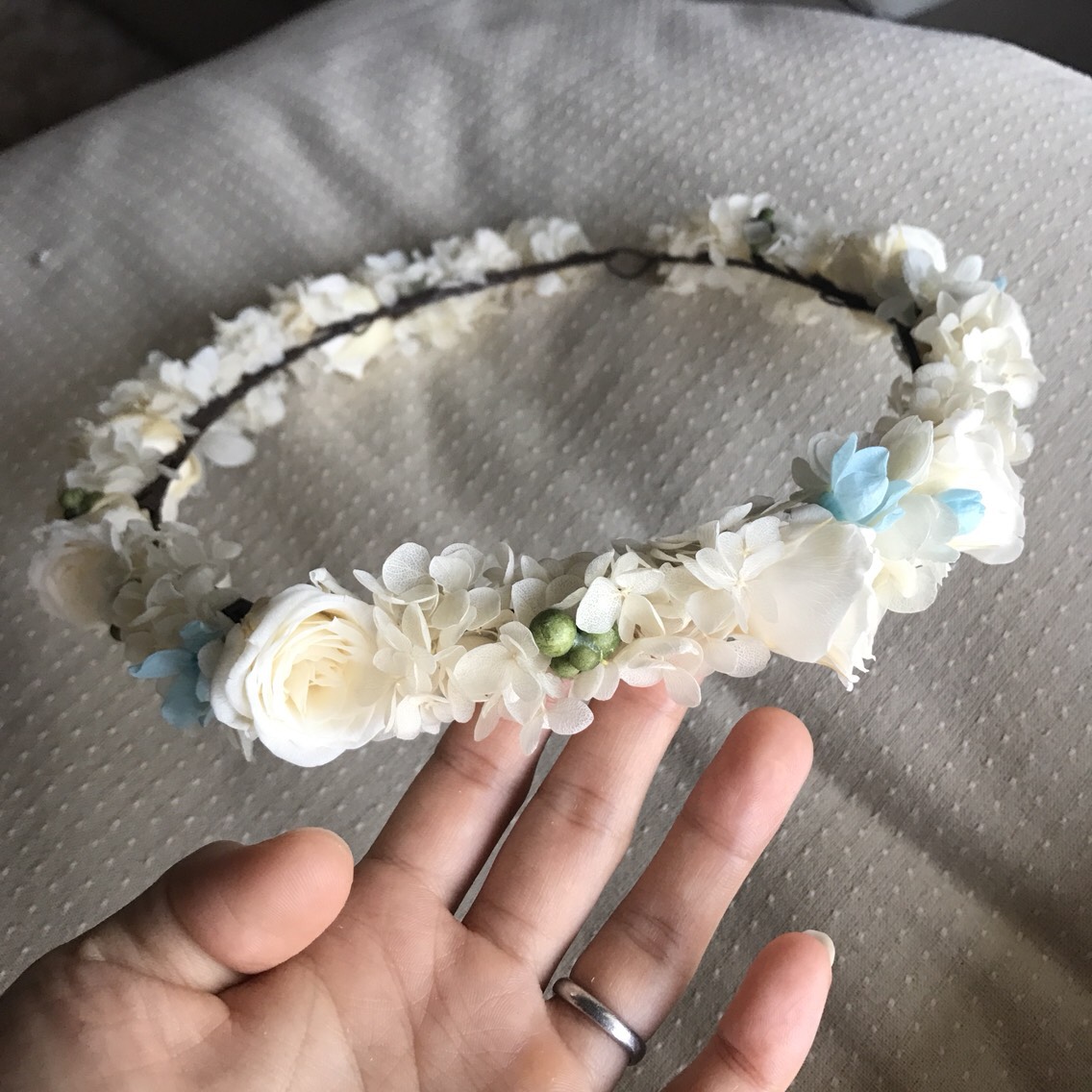サムシングブルー♡プリザーブドの花冠 5,600円