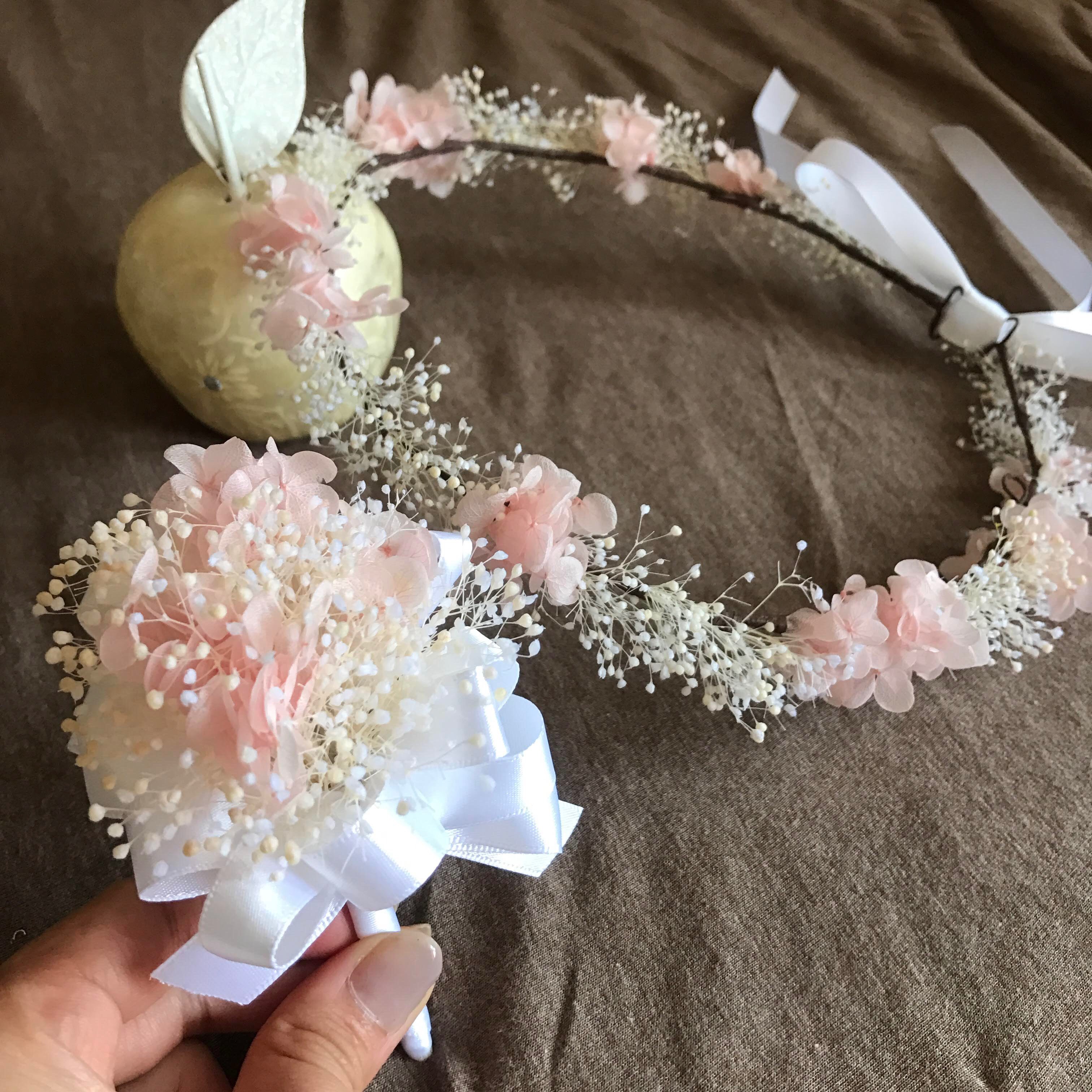 プリザーブドの花冠&ブートニアセット