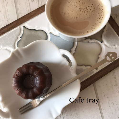 コラベルカフェトレー 専用 コラベルタイル＊カフェトレー ：ブルー： | タイル雑貨｜RE TILE
