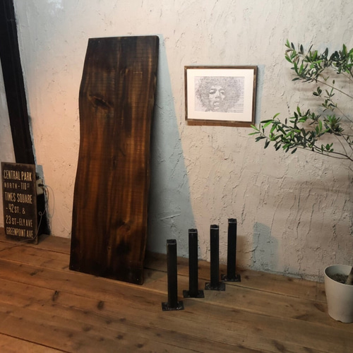 yuki＊檜の一枚板使用※机 ヒノキ一枚板のローテーブル NO.1 | BROOK online store
