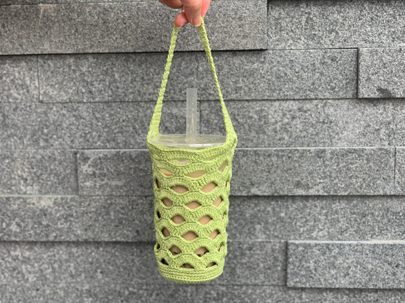 手工編織/飲料提袋 • 綠 第1張的照片