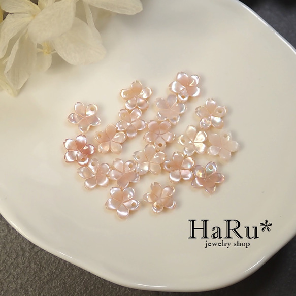 6ｍｍ極小桜＊ピンクシェル☆サージカルステンレスネックレス*N15 5枚目の画像