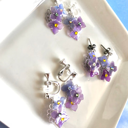 顏色會隨著溫度變化嗎？ ！繡球花銀三朵耳環 浸花 第5張的照片