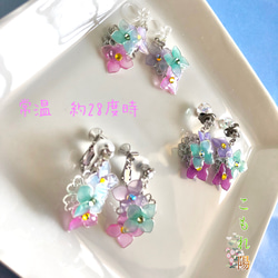 顏色會隨著溫度變化嗎？ ！繡球花銀三朵耳環 浸花 第6張的照片