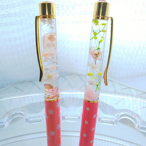 ハーバリウム ボールペン♡ピンク系 Amazon | upFRAME ハーバリウム ボールペン 2本セット ギフト ハー