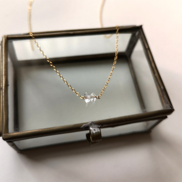 【14kgf】ハーキマーダイヤモンドのネックレス 3枚目の画像