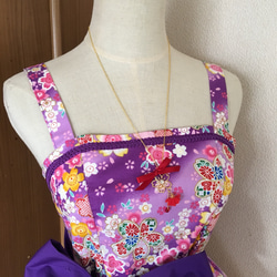 桜吹雪ドレス紫 ネックレスセット 2枚目の画像