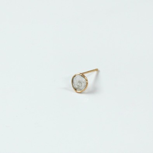Source Objects スライスカットダイヤモンド片耳ピアス18金 スライスダイヤピアス Sサイズ 片耳販売 ピアス（スタッド・一粒