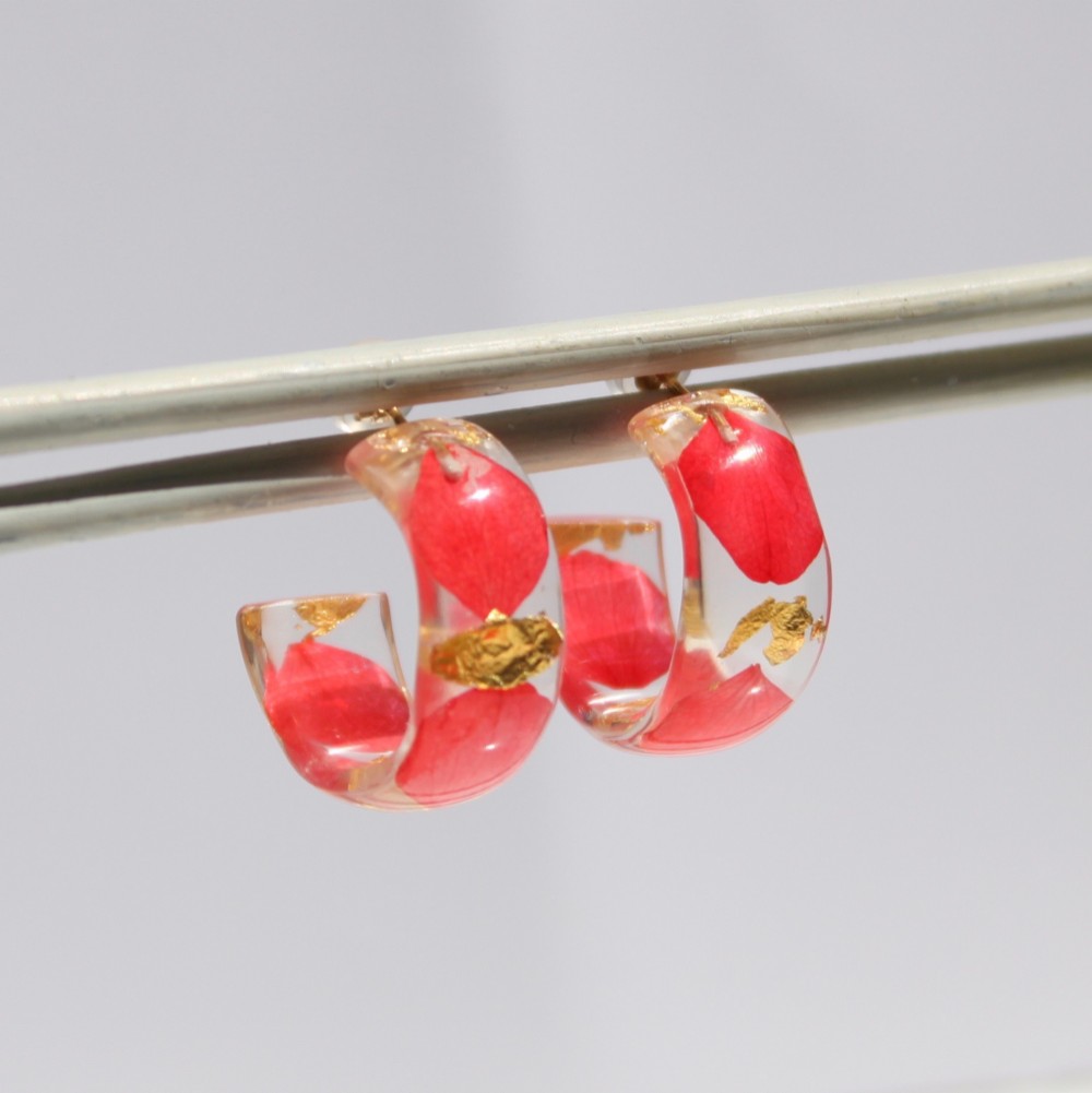 紫陽花ピアス/K10ポスト