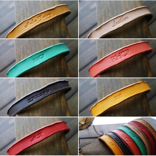 受注製作】オーダーサイズで作る、刻印レザーブレスレット【送料無料