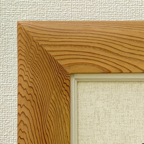 受注制作］ 天然木 無垢 屋久杉額縁 純銀泥面先 ［26㎝角] その他