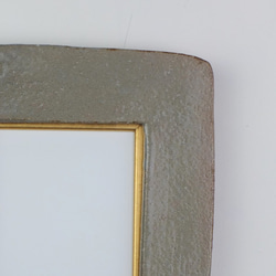 陶器の額縁　ハンドメイド　オリジナルフレーム　一点物（グレイ、金面先） 2枚目の画像