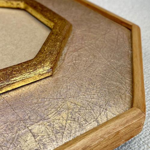 アート　額　1点もの 洋金箔貼り 擦り出し ポストカードサイズ額縁 一点物 | 額縁