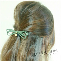 suede ribbon***hair rubber bands スエード ヘアゴム 1枚目の画像