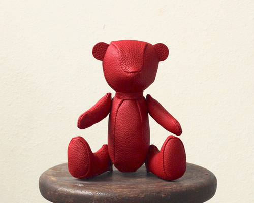 鞄職人が息子につくった革製テディベア【受注生産】 立体・オブジェ