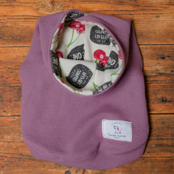 ワッフルニットパーカー　ローズ　ドッグウェア　受注生産　【XS〜M/ダックス】 1枚目の画像