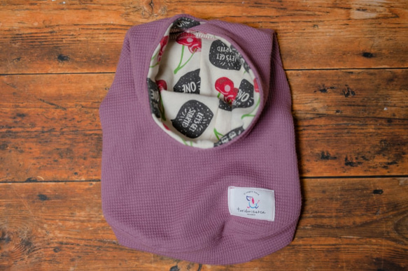 ワッフルニットパーカー　ローズ　ドッグウェア　受注生産　【XS〜M/ダックス】 1枚目の画像