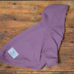 ワッフルニットパーカー　ローズ　ドッグウェア　受注生産　【XS〜M/ダックス】 3枚目の画像