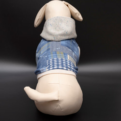 ベーシックパーカー　ブルー×グレー　犬　服　ドッグウェア　【3S〜2L/ダックス/フレブル】 5枚目の画像