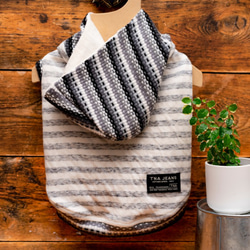 tokkuriフードパーカー グレーボーダー　犬　服　ドッグウェア　【MSサイズ】 1枚目の画像