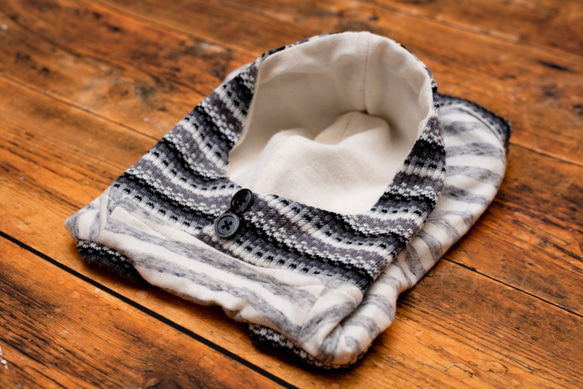 tokkuriフードパーカー グレーボーダー　犬　服　ドッグウェア　【MSサイズ】 2枚目の画像