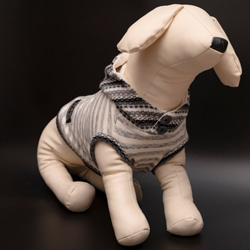 tokkuriフードパーカー グレーボーダー　犬　服　ドッグウェア　【MSサイズ】 4枚目の画像