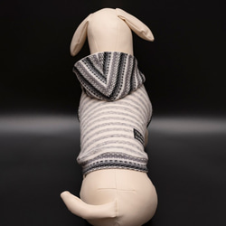 tokkuriフードパーカー グレーボーダー　犬　服　ドッグウェア　【MSサイズ】 5枚目の画像