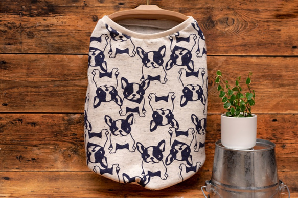 フレブルちゃん柄　タンクトップ　犬　服　ドッグウェア　【3S〜2L/ダックス/フレブル】 1枚目の画像