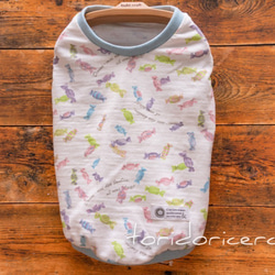 キャンディ柄　タンクトップ　犬　服　ドッグウェア　現品　【ブルー・フレブル補正Mサイズ】 1枚目の画像