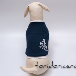 マリンシリーズ　ネイビー×ホワイト　タンクトップ　犬　服　ドッグウェア　受注生産　【3S〜2L/ダックス/フレブル】 5枚目の画像