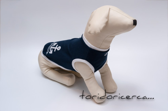 マリンシリーズ　ネイビー×ホワイト　タンクトップ　犬　服　ドッグウェア　受注生産　【3S〜2L/ダックス/フレブル】 6枚目の画像