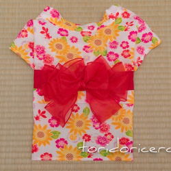 浴衣　ひまわり（青）　【3S〜3L/ダックス/フレブル】 6枚目の画像