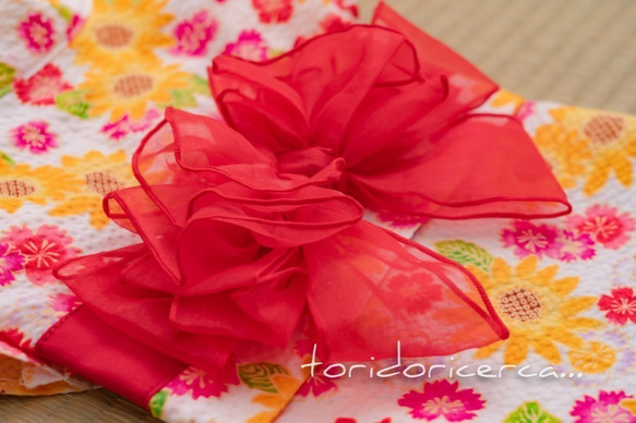 浴衣　ひまわり（青）　【3S〜3L/ダックス/フレブル】 7枚目の画像