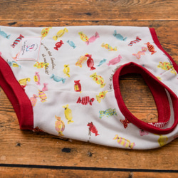 キャンディ柄　タンクトップ　犬　服　ドッグウェア　受注生産　【3S〜2L/ダックス/フレブル】　M〜２２００円 1枚目の画像