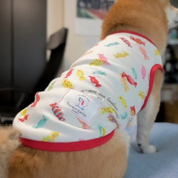 キャンディ柄　タンクトップ　犬　服　ドッグウェア　受注生産　【3S〜2L/ダックス/フレブル】　M〜２２００円 3枚目の画像