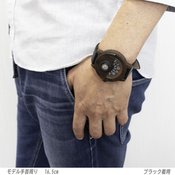 DearwooD ディアウッド ウッドウォッチ 木製 レザーベルト ディスク式 コンパス 方位磁針 メンズ 男性 腕時計 5枚目の画像