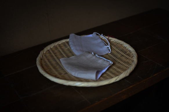 知多木綿を使用した布マスク・グレー・天然素材ならではの速乾性と通気性です 3枚目の画像