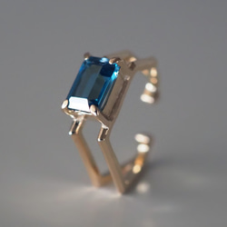 Octagon cut stone K10イヤーカフ(London Blue Topaz) 3枚目の画像