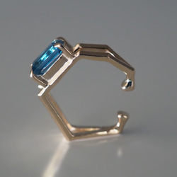 Octagon cut stone K10イヤーカフ(London Blue Topaz) 4枚目の画像