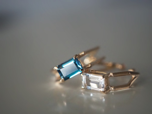 Octagon cut stone K10イヤーカフ(London Blue Topaz) 7枚目の画像